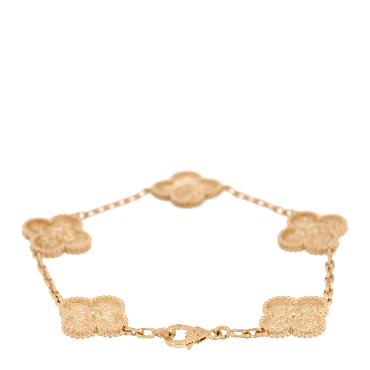 Van Cleef & Arpels 18K Yellow Gold 5 Motifs Vintage Alhambra