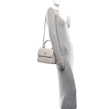 Chanel Lambskin Quilted Small Trendy CC Dual Handle Flap Bag Light Grey 2 of 12