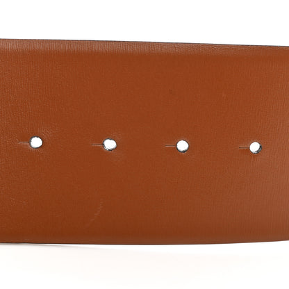 Valentino Garavani Glossy Calfskin VLogo Reversible 70mm Belt 95 38 Saddle Brown Black 5 of 6