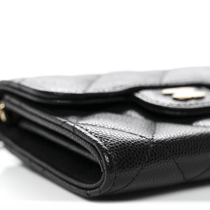Chanel Caviar Quilted Flap Card Holder On Chain Black 10 of 11