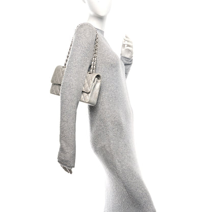 Chanel Glittered Metallic Caviar Quilted Medium Double Flap Silver 2 of 10