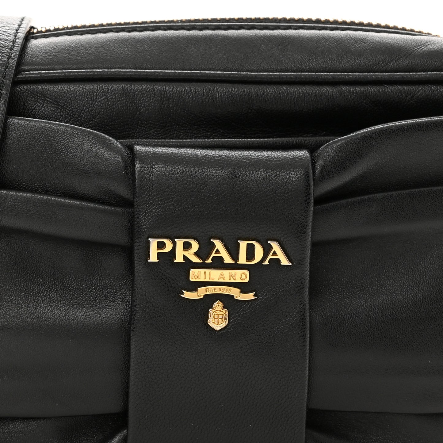Nappa Fiocco Bow Crossbody Clutch Black