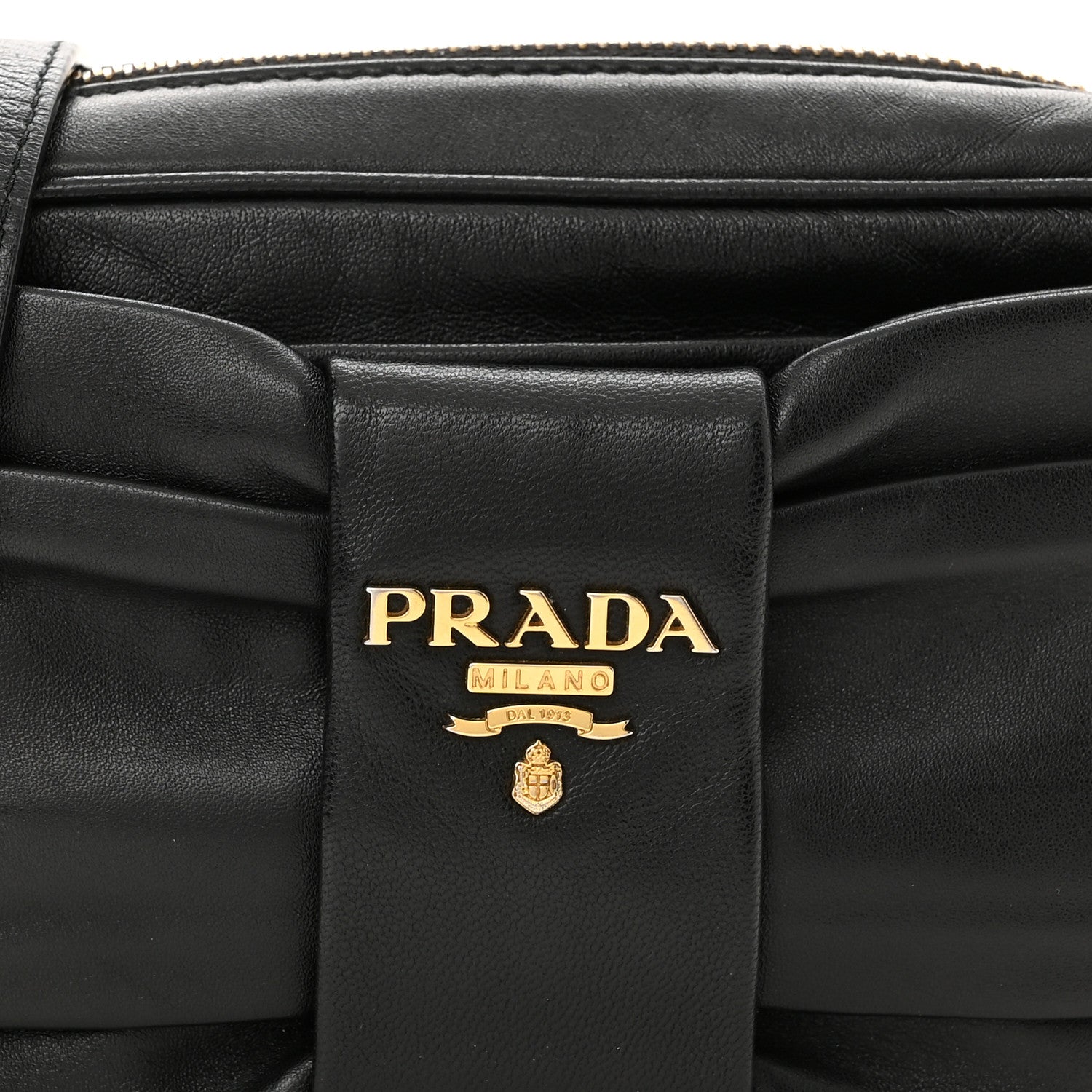 Prada Nappa Fiocco Bow Crossbody Clutch Black 6 of 8