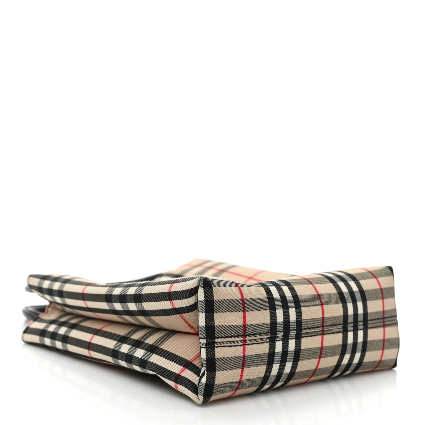 Canvas Check Small Tote Black