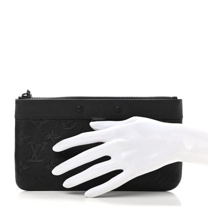 Louis Vuitton Calfskin Monogram Shadow Discovery Pochette PM Black 2 of 7