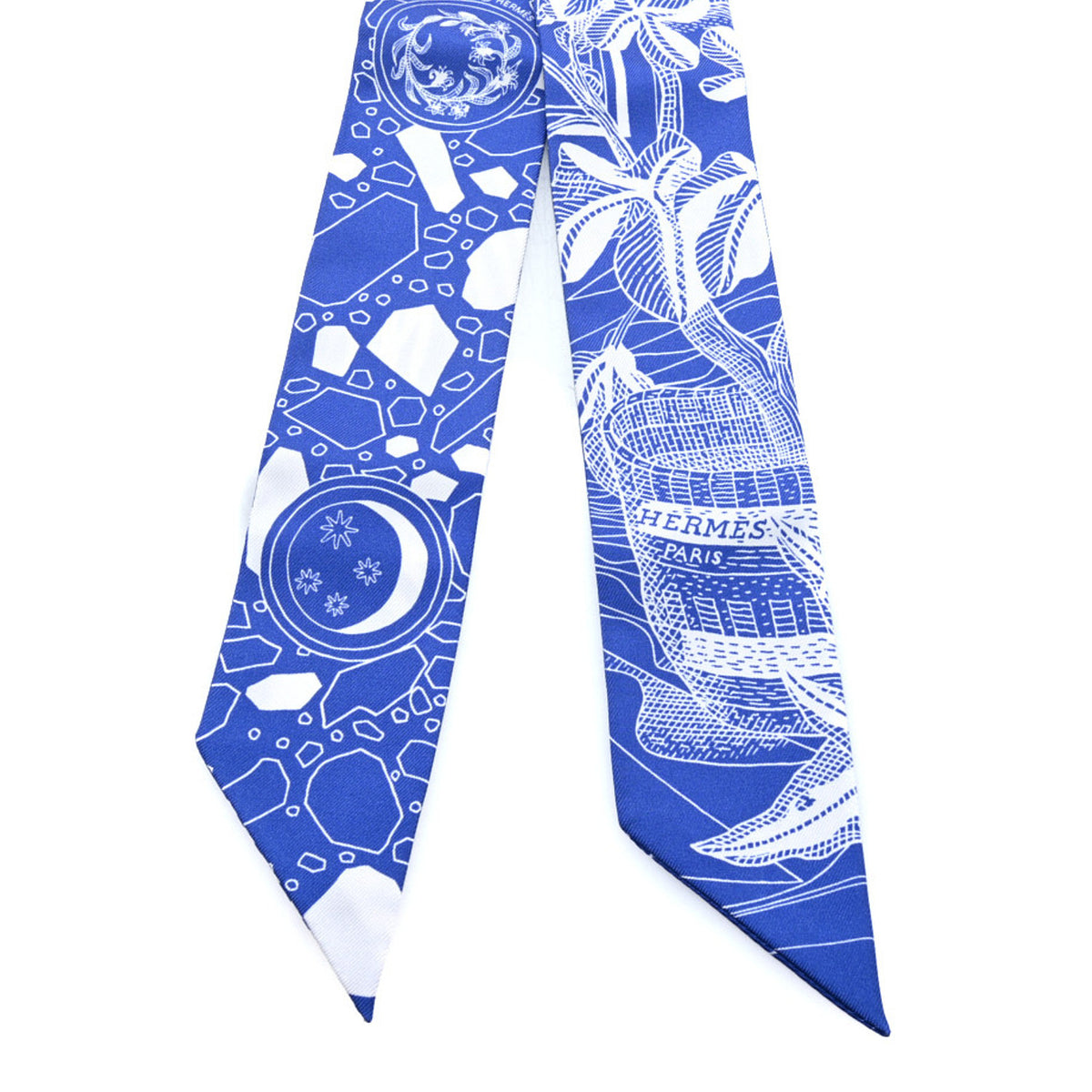 Hermes Silk La Danse Des Amazone Twilly Bleu Moyen Bleu Moyen White 2 of 3