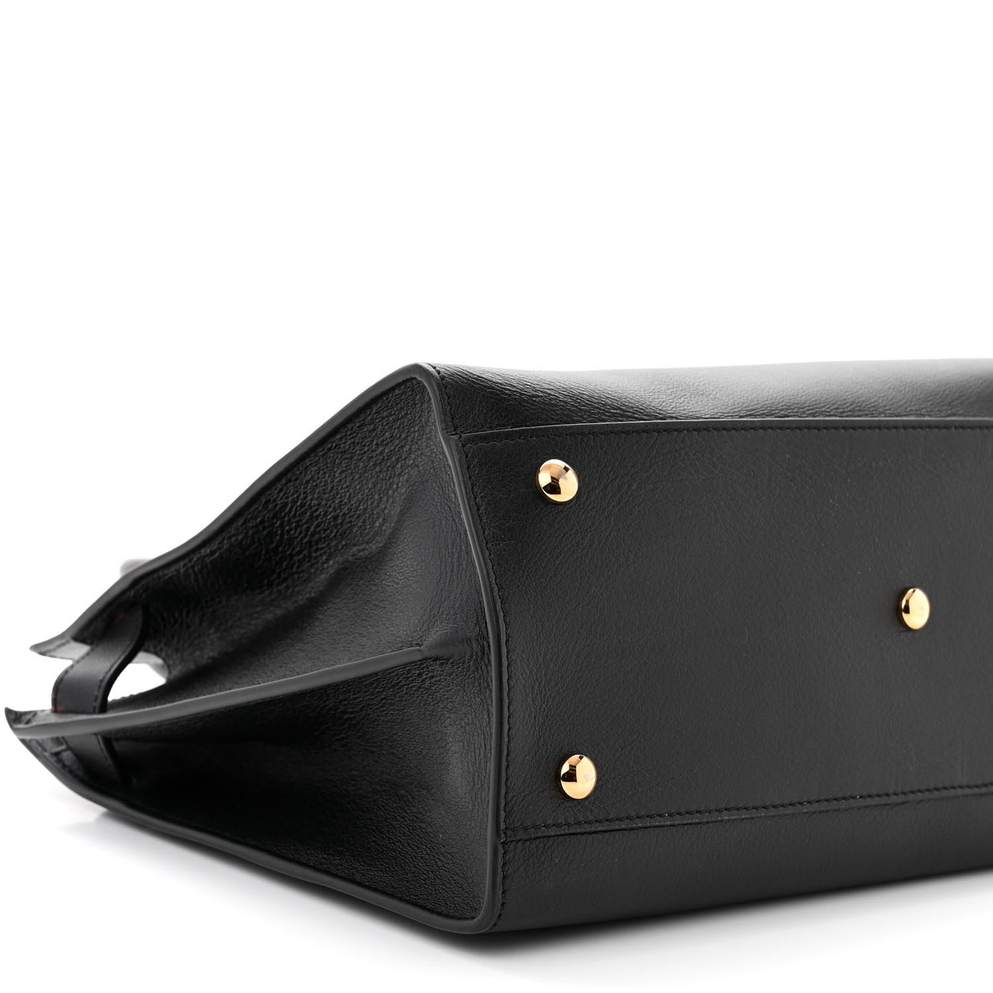 Grained Calfskin Large Virtus Top Handle Shoulder Bag Black