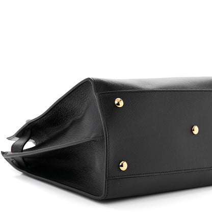 Versace Grained Calfskin Large Virtus Top Handle Shoulder Bag Black 8 of 12