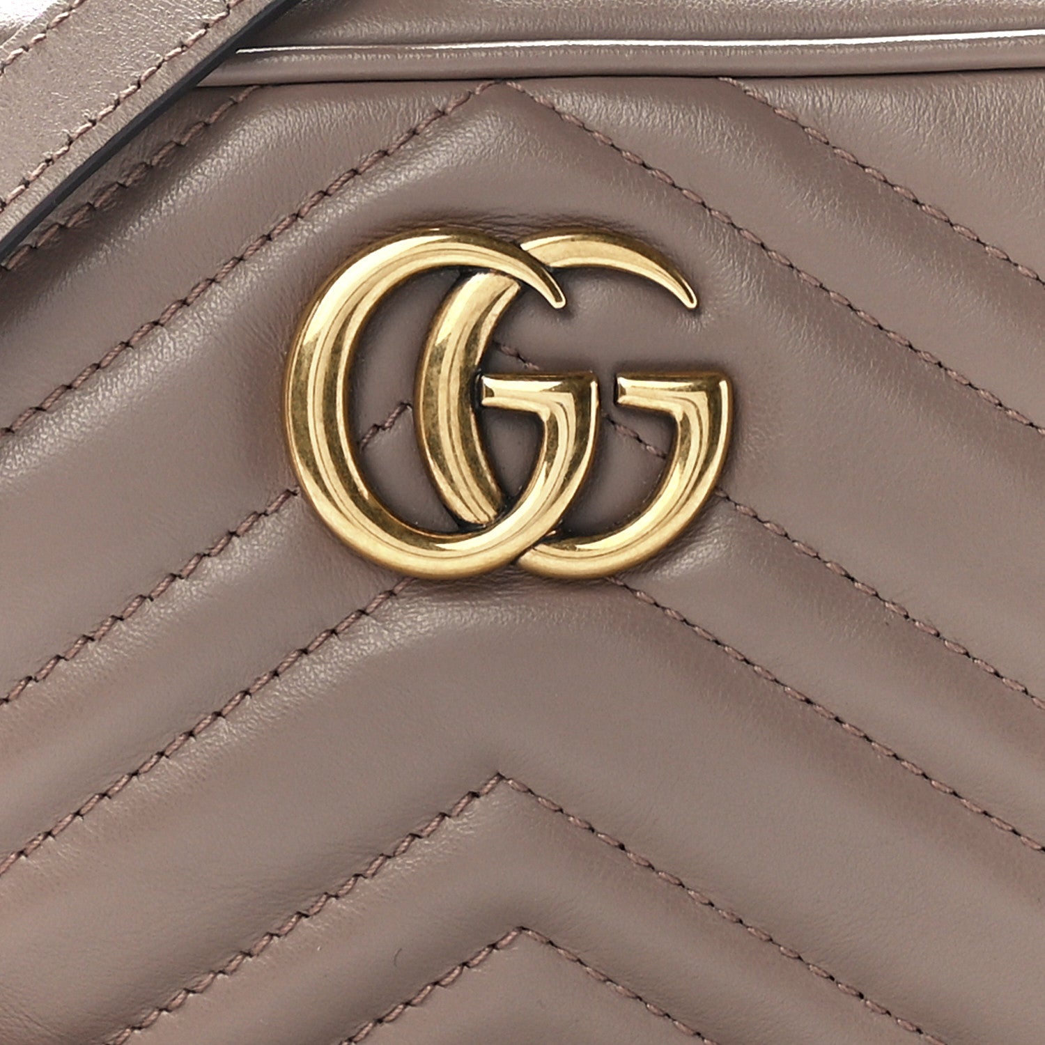 Gucci Calfskin Matelasse Mini GG Marmont Chain Shoulder Bag Porcelain Rose 9 of 12