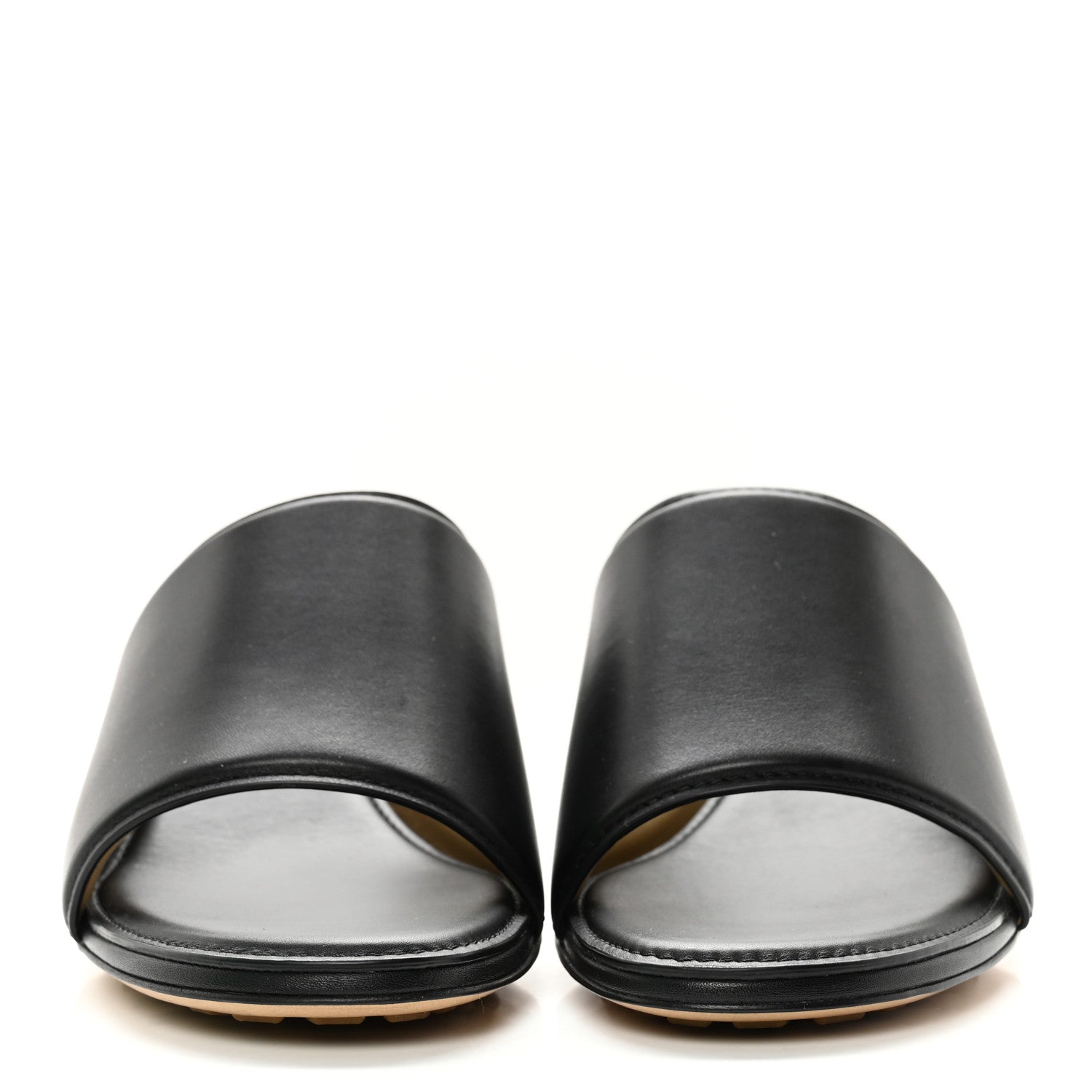 Bottega Veneta Vienna Calfskin The Band Mule Sandals 37 Black 2 of 8