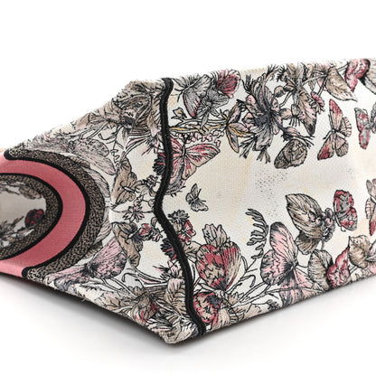 Christian Dior Canvas Embroidered Large Butterfly Around The World Book Tote White Pastel Pink 11 of 13