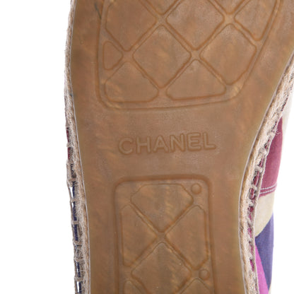 Chanel Patent Fabric Striped CC Espadrilles 42 Multicolor Black 6 of 12