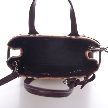 Burberry Goatskin Vintage Check Small Banner Tote Deep Claret 7 of 11