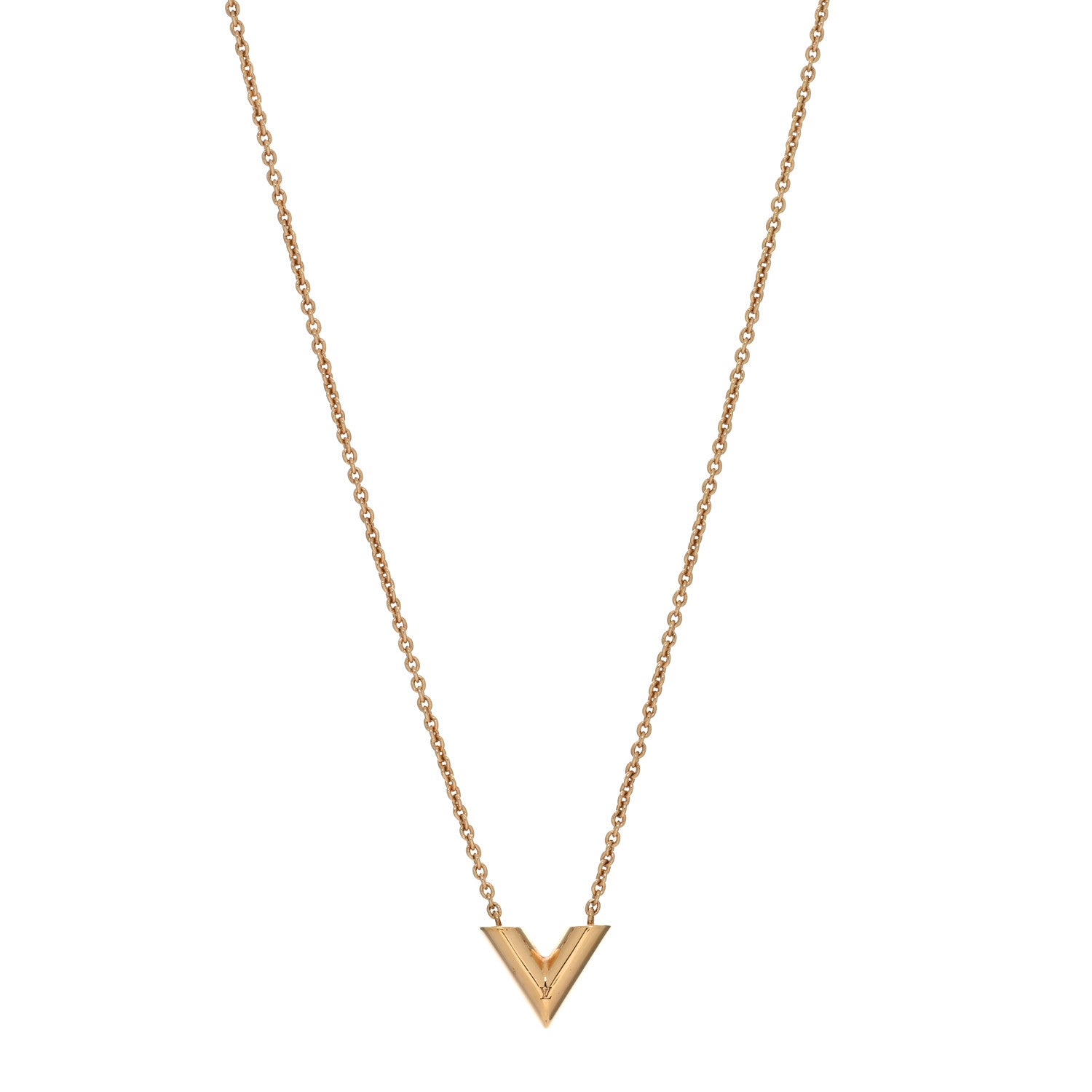 Louis Vuitton Essential V Necklace Gold 1 of 4