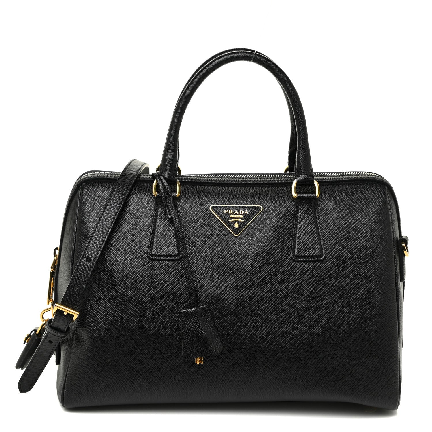 Prada Saffiano Lux Bowler Black 1 of 14