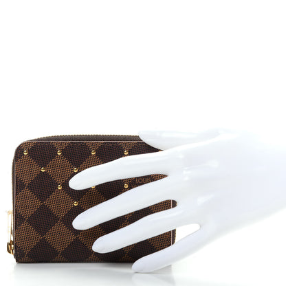 Louis Vuitton Damier Ebene Studded Zippy Coin Purse Rose Ballerine 2 of 8