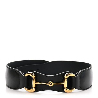 Gucci Efesto Leather Horsebit 25mm Belt 65/26 Black 1 of 6