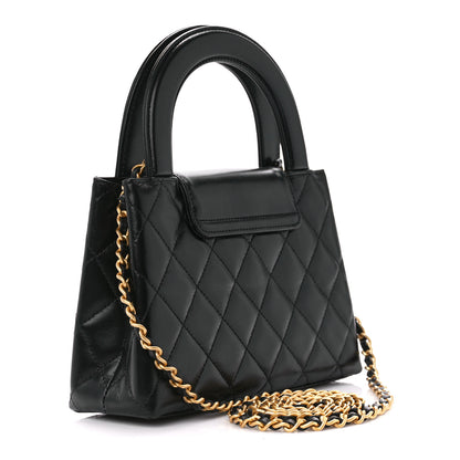 Chanel Shiny Aged Calfskin Quilted Nano Kelly Shopper Black 3 of 11