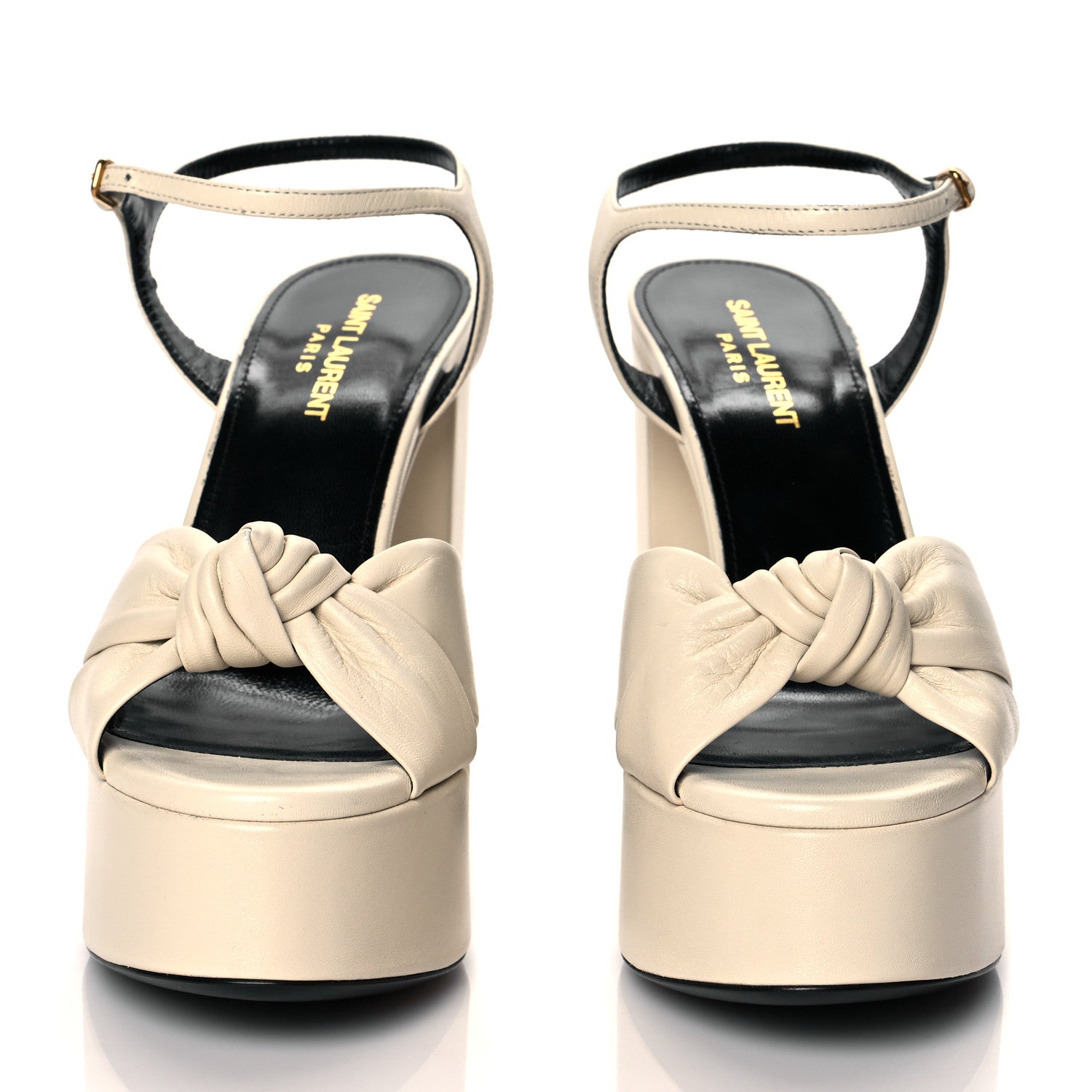 Saint Laurent Vendome Bianca 85 Platform Sandals 38 Pearl 2 of 8