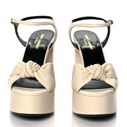 Saint Laurent Vendome Bianca 85 Platform Sandals 38 Pearl 2 of 8