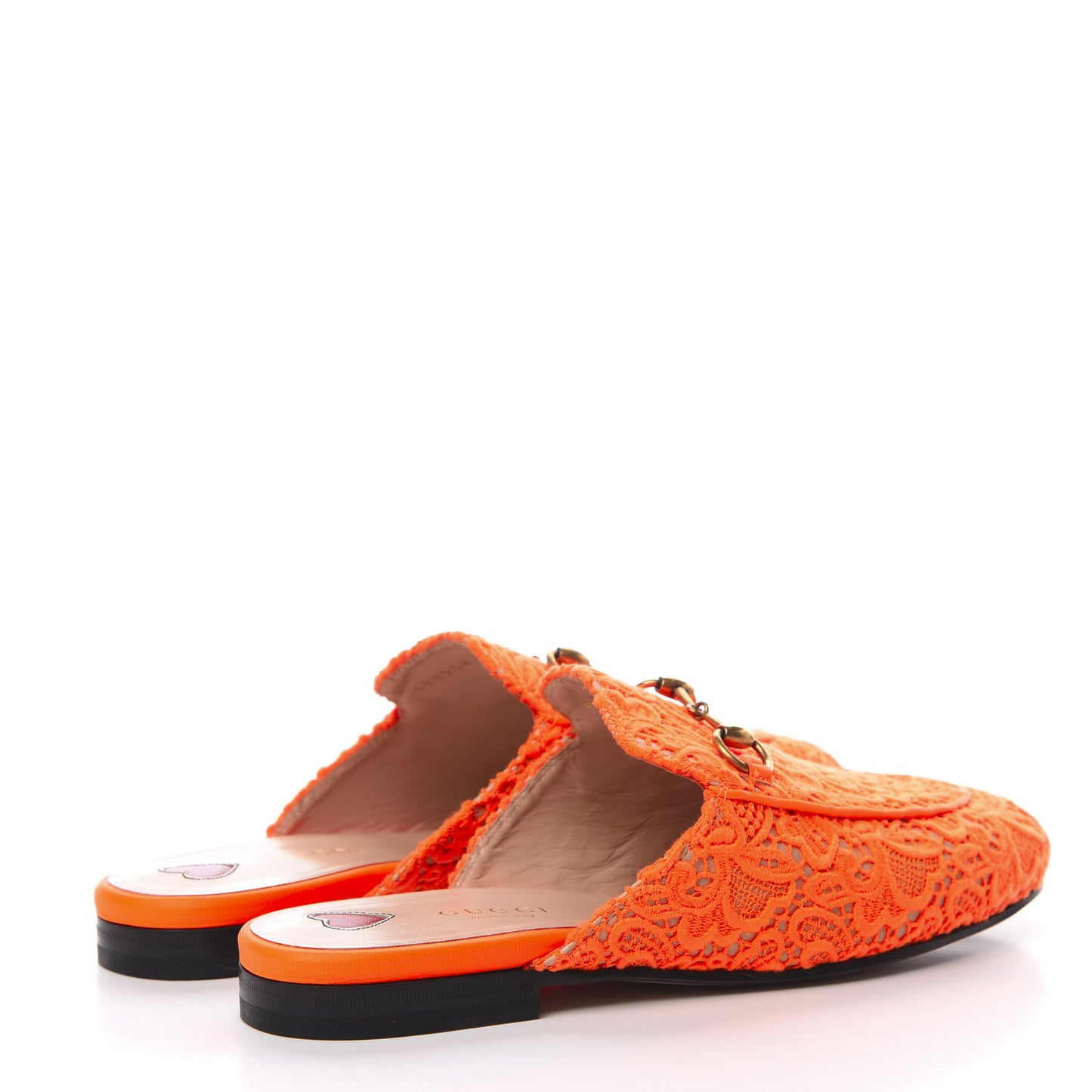 Lace Malaga Kid Womens Princetown Slippers 37 Orange Fluo Skin Rose