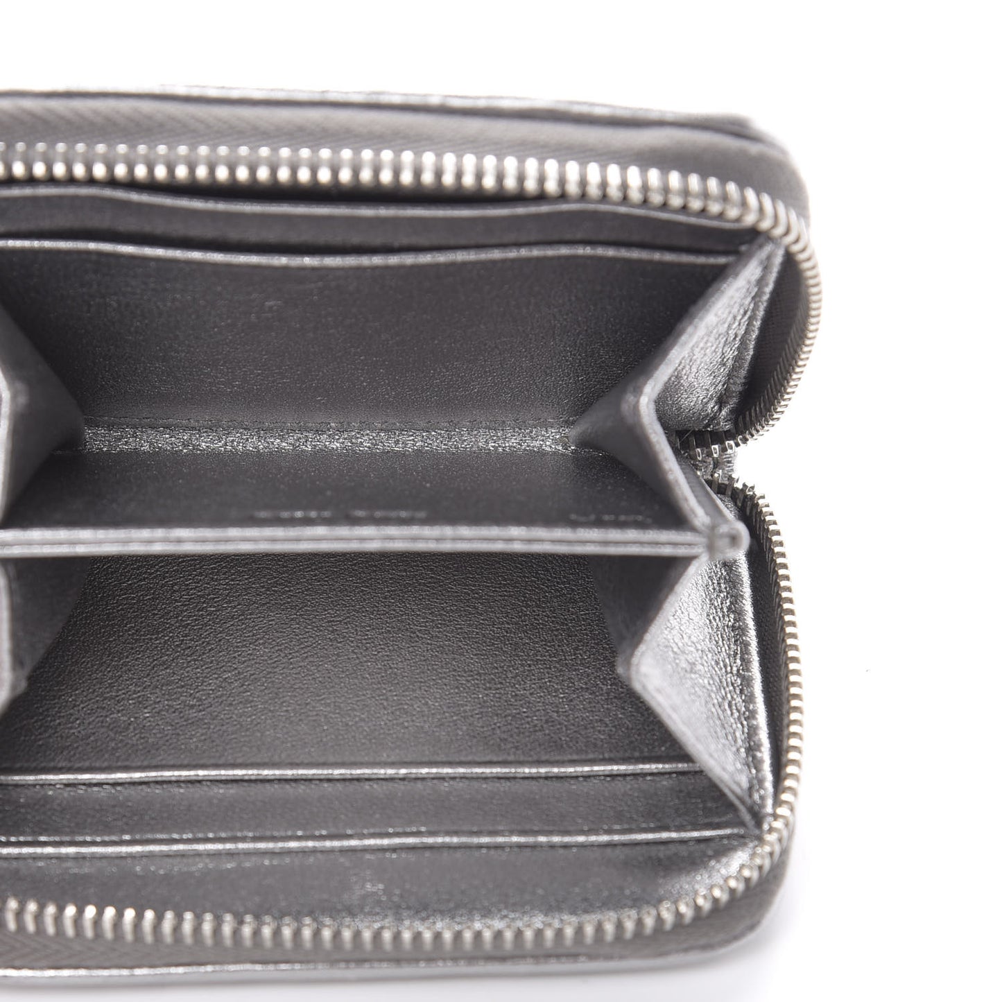 Metallic Nappa Impunture Zip Around Compact Wallet Chromo