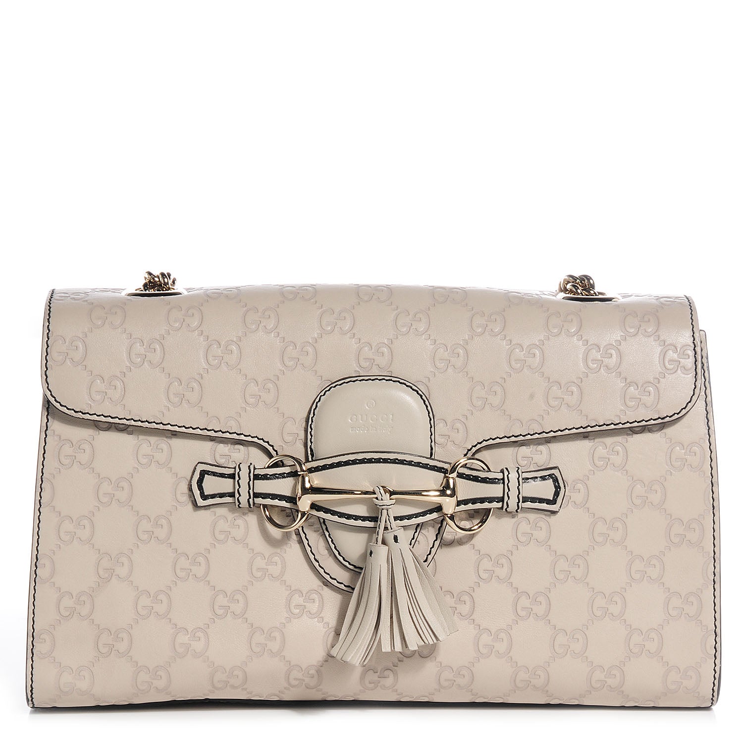Gucci Guccissima Signature Medium Emily Chain Shoulder Bag Mystic White 1 of 7