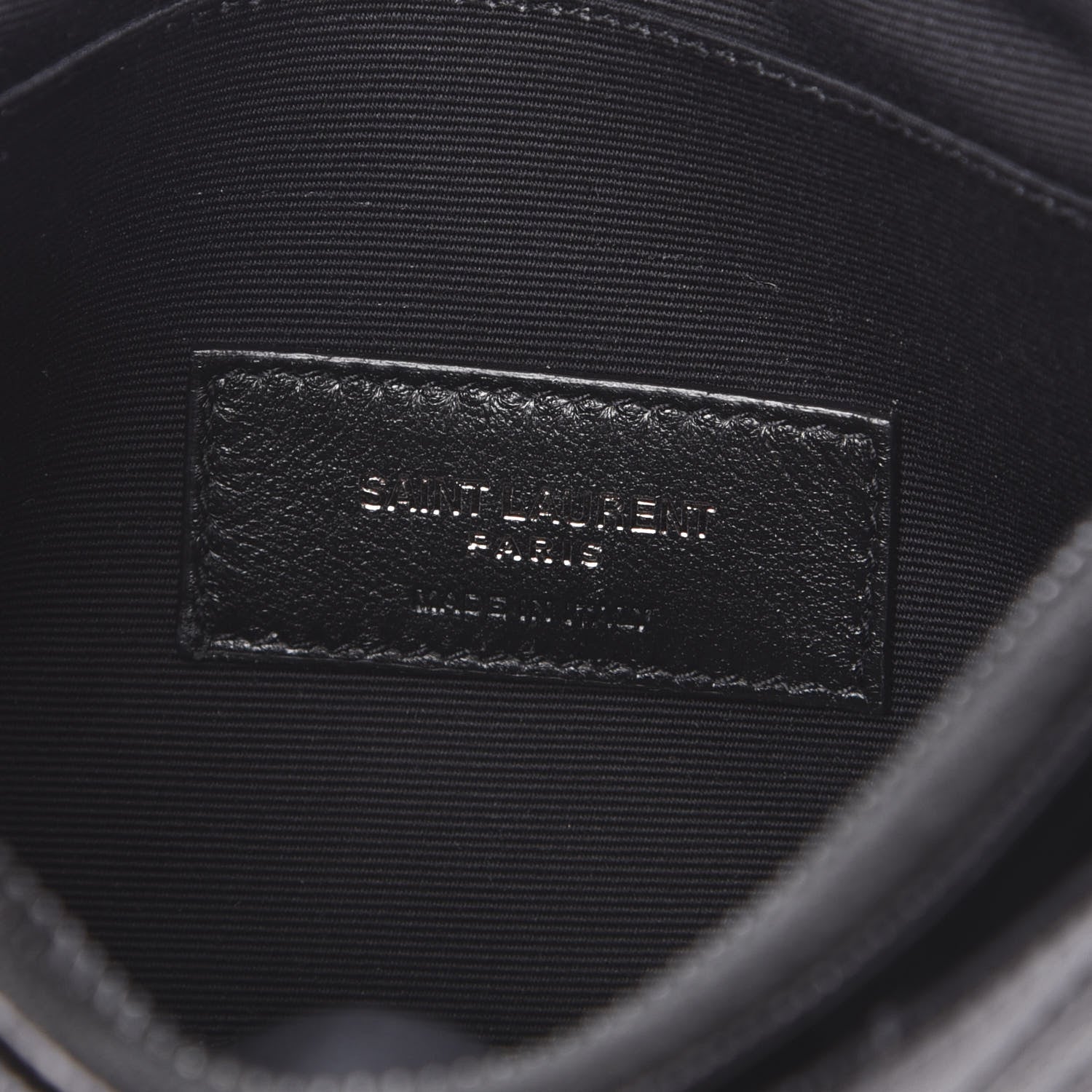 Saint Laurent Grain De Poudre Chevron Monogram Bill Pouch Black 6 of 8