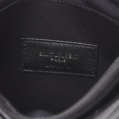 Saint Laurent Grain De Poudre Chevron Monogram Bill Pouch Black 6 of 8