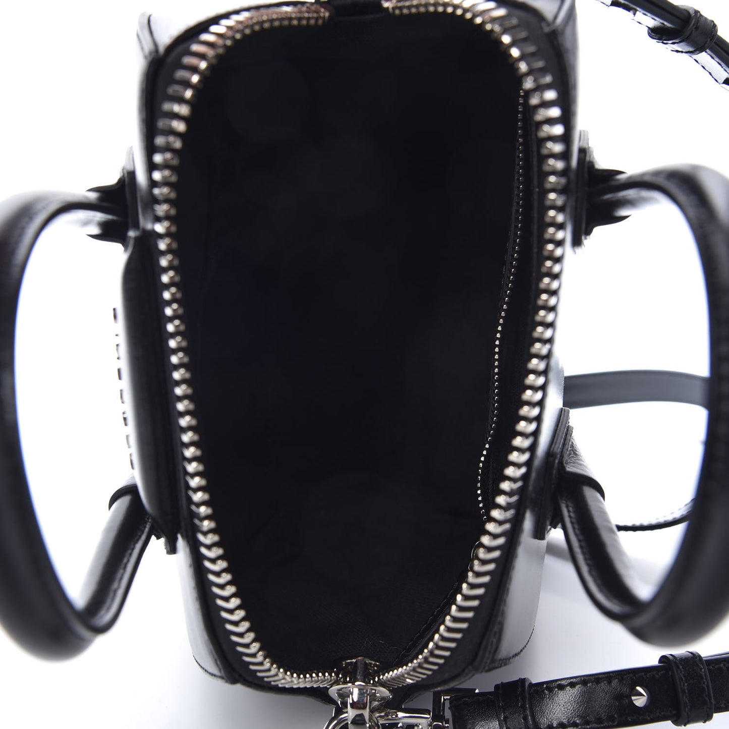 Shiny Lord Calfskin Mini Antigona Black