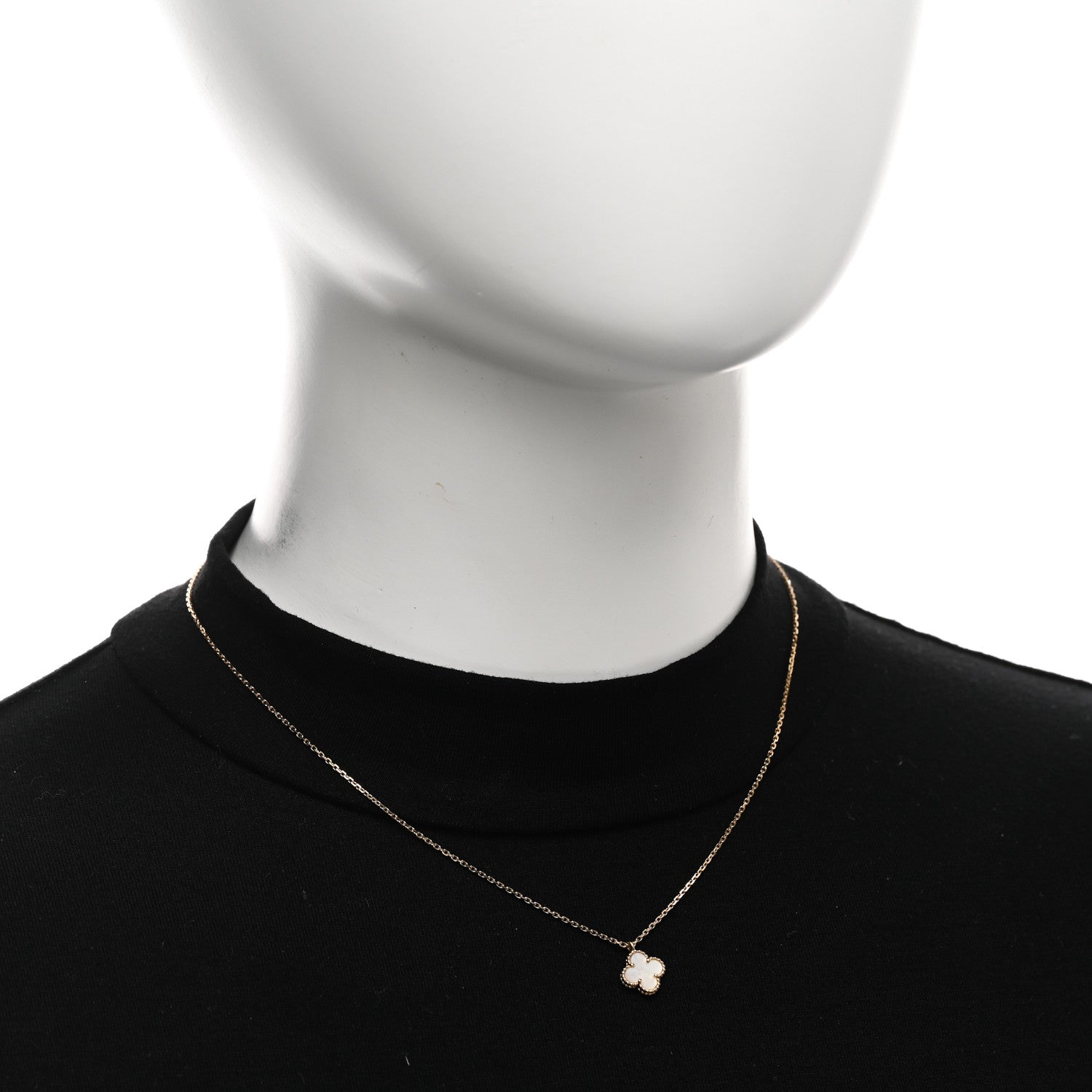 Van Cleef & Arpels 18K Yellow Gold Mother of Pearl Sweet Alhambra Pendant Necklace 2 of 5