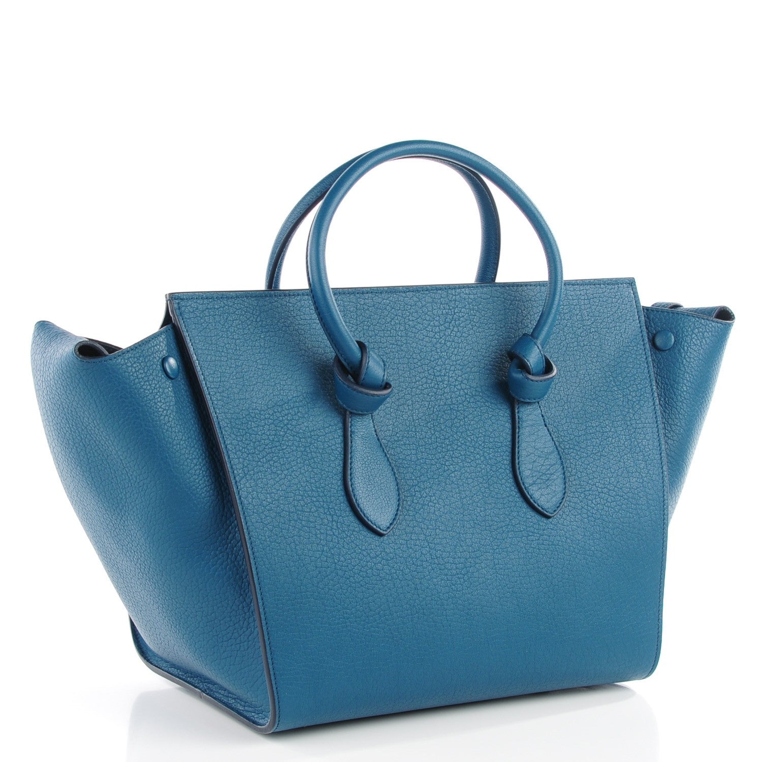 Celine Grained Calfskin Small Tie Knot Tote Denim 3 of 9