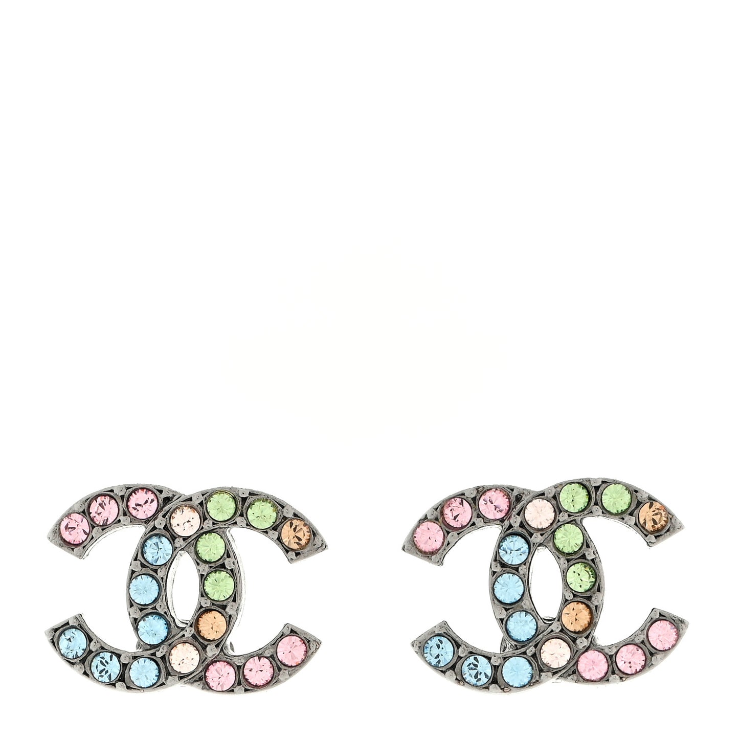 Ruthenium Crystal CC Earrings Multicolor