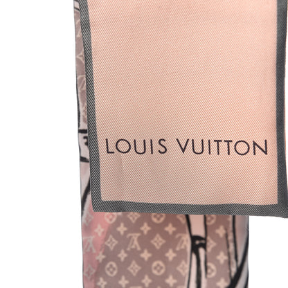Louis Vuitton Silk Monogram Trunks Bandeau Rose Poudre 5 of 5