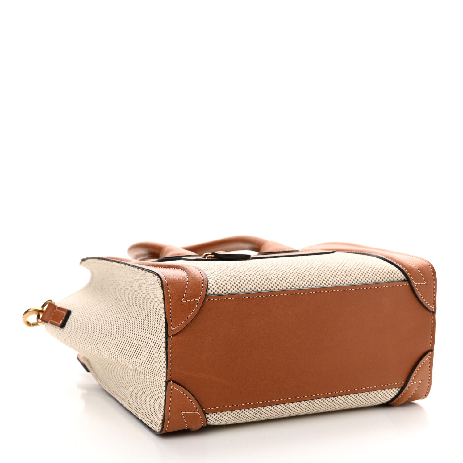 Celine Textile Smooth Calfskin Nano Luggage Tan White 4 of 21