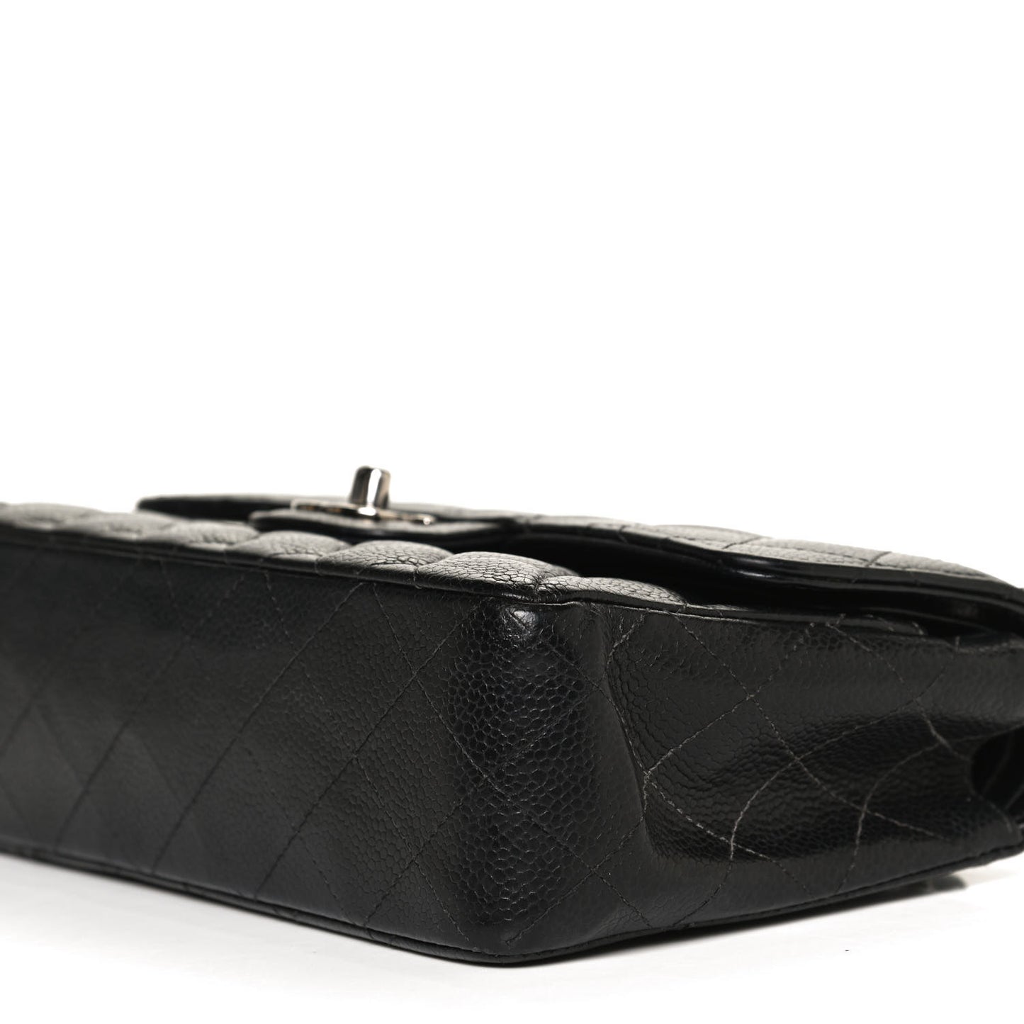 Caviar Quilted Small Double Flap Black