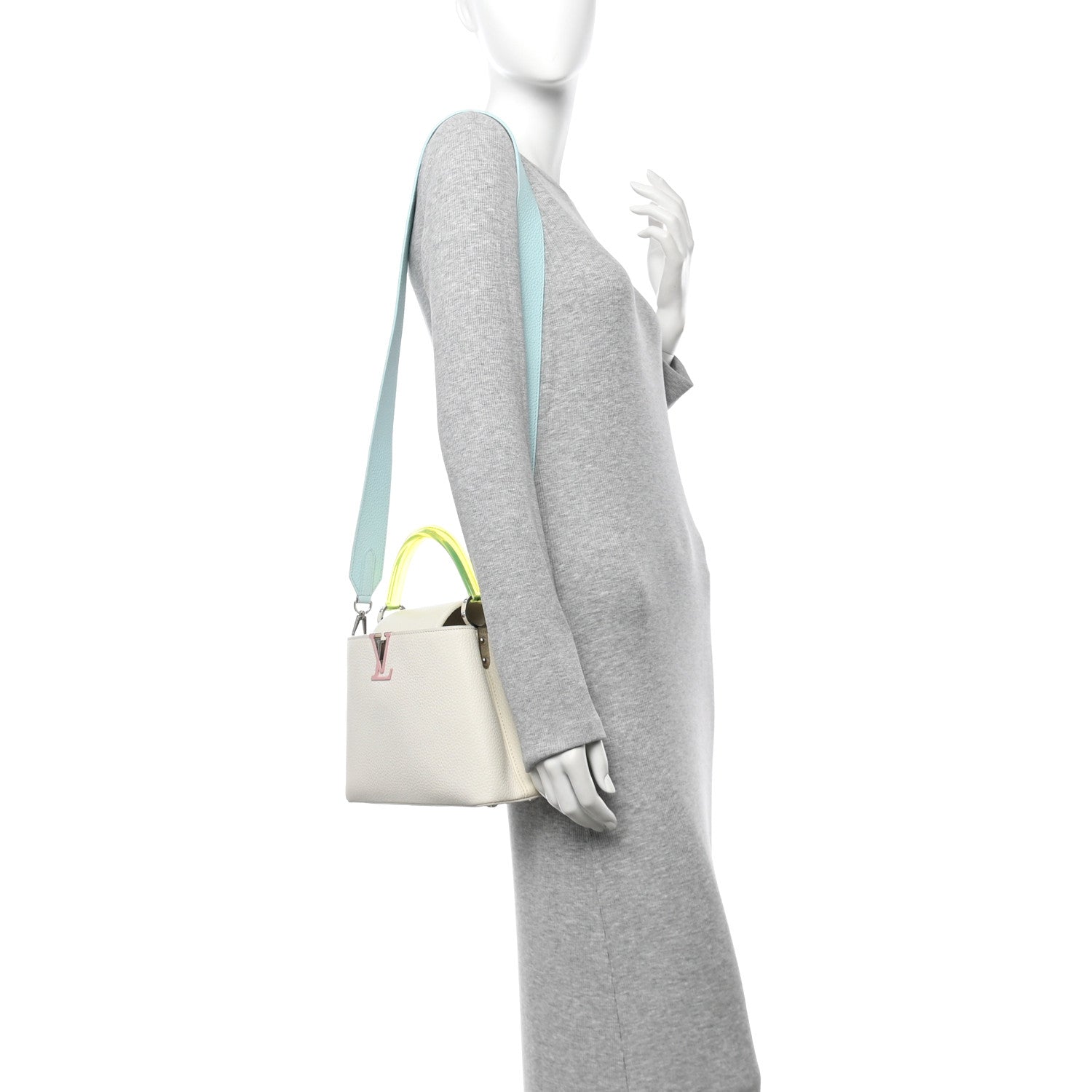 Louis Vuitton Taurillon Plexiglass Mini Capucines White Green Blue Pink 2 of 10