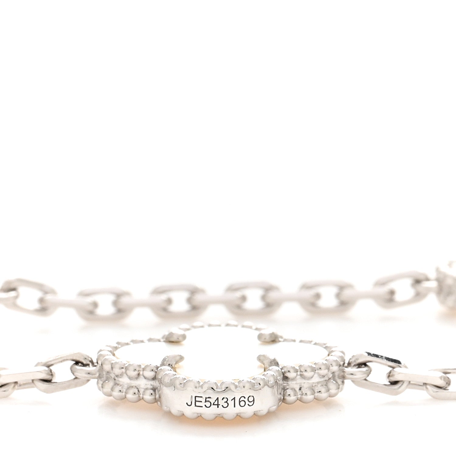 Van Cleef & Arpels 18K White Gold Mother of Pearl 20 Motifs Vintage Alhambra Necklace 5 of 5