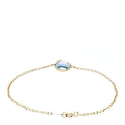 Tiffany 18K Yellow Gold Blue Topaz Paloma Picasso Olive Leaf Bracelet 2 of 3
