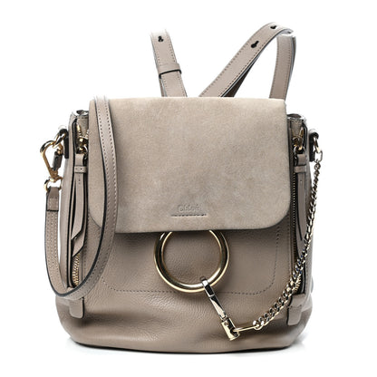 Chloe Suede Calfskin Small Faye Backpack Motty Grey 1 of 4