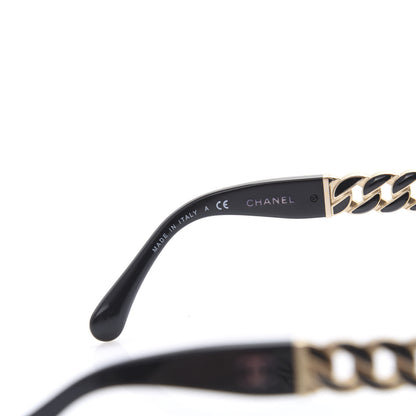Chanel Acetate Metal Chain Square Sunglasses 5305 Black 5 of 8