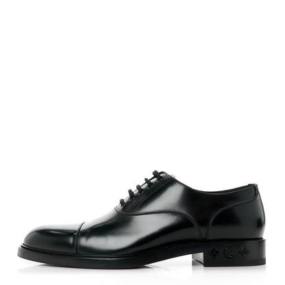 Louis Vuitton Calfskin Mens Vendome Richelieu 9.5 Black 1 of 10