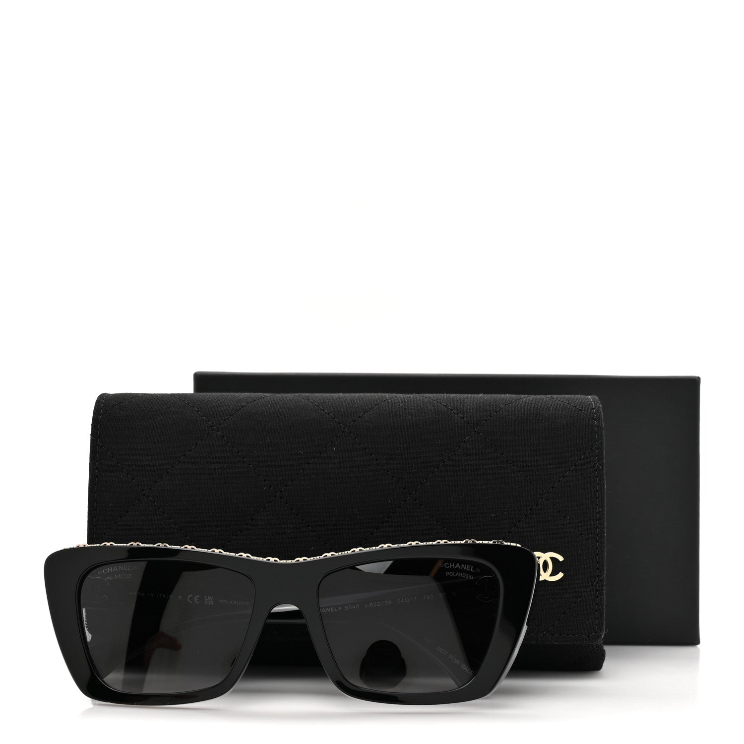 Chanel Acetate Butterfly Sunglasses 5540 Black 9 of 9