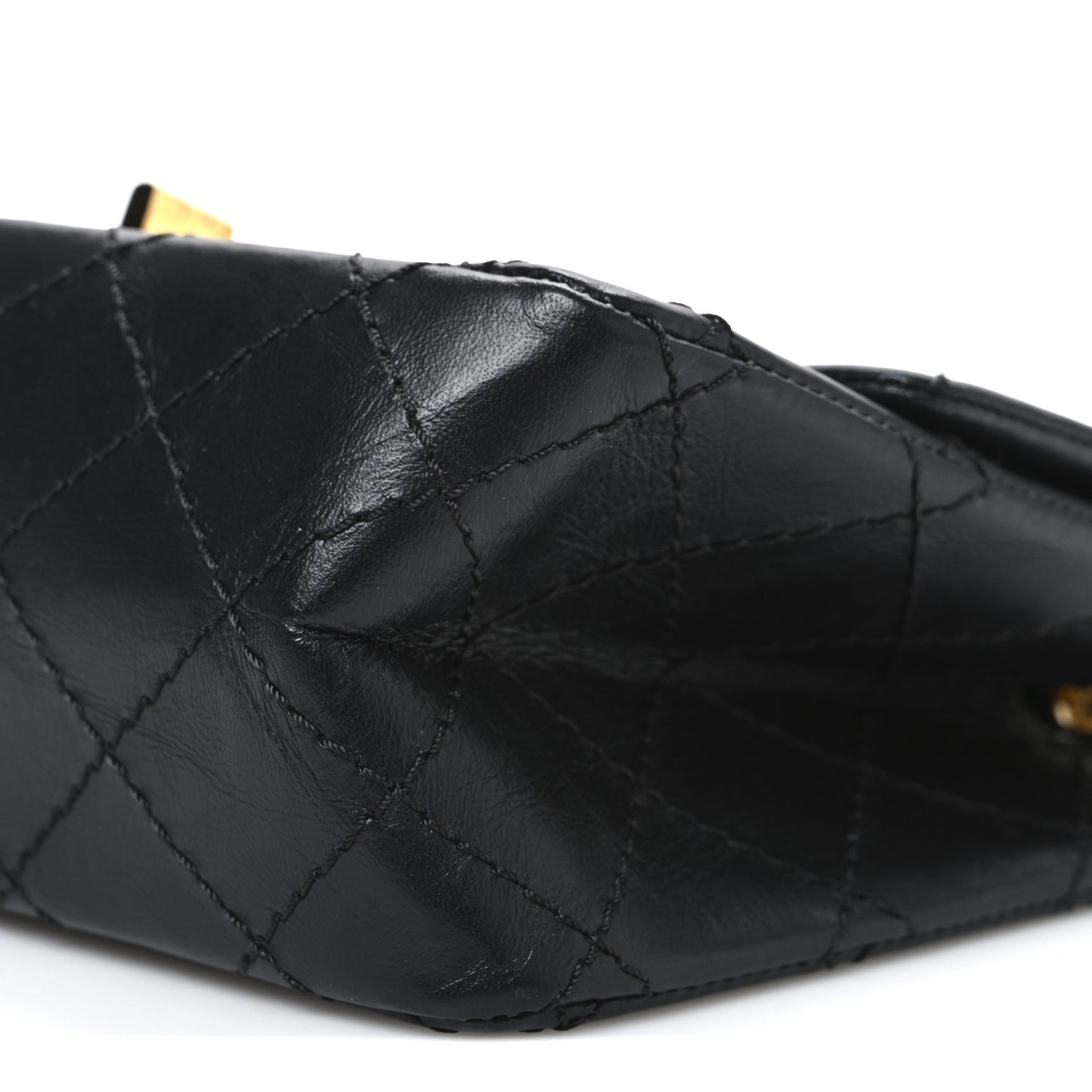 Aged Calfskin Quilted 2.55 Reissue Mini Flap Black