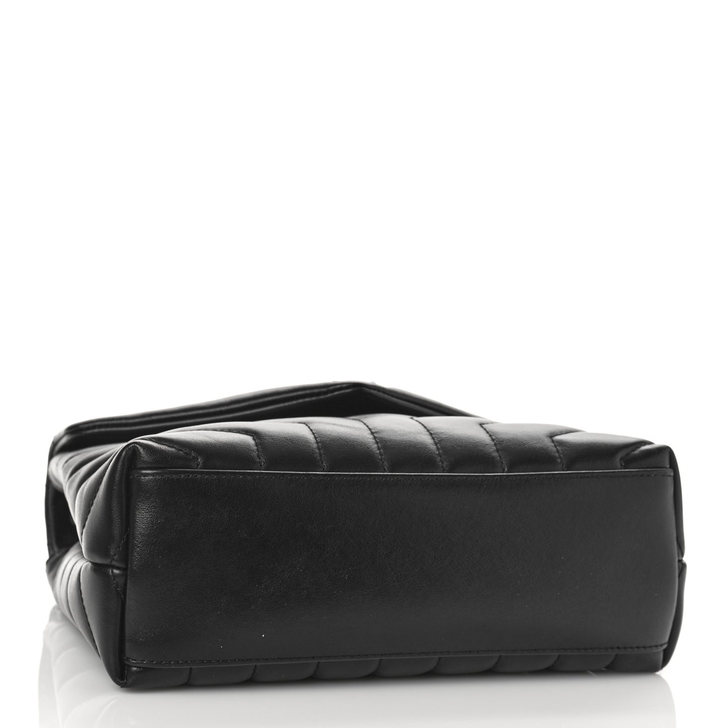 Calfskin Y Quilted Monogram Monochrome Small Loulou Chain Satchel Black