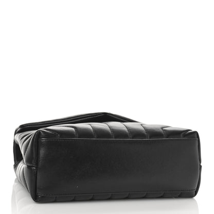 Saint Laurent Calfskin Y Quilted Monogram Monochrome Small Loulou Chain Satchel Black 4 of 9