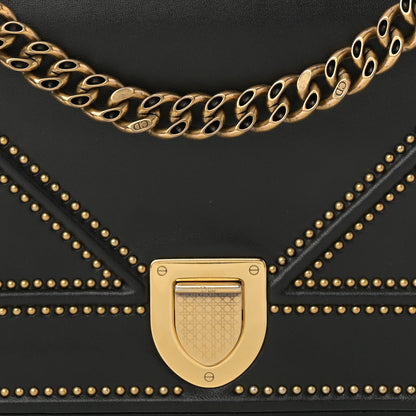 Christian Dior Lambskin Studded Medium Diorama Flap Bag Black 8 of 18