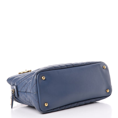 Chanel Calfskin Chevron Quilted Surpique Tote Blue 4 of 15