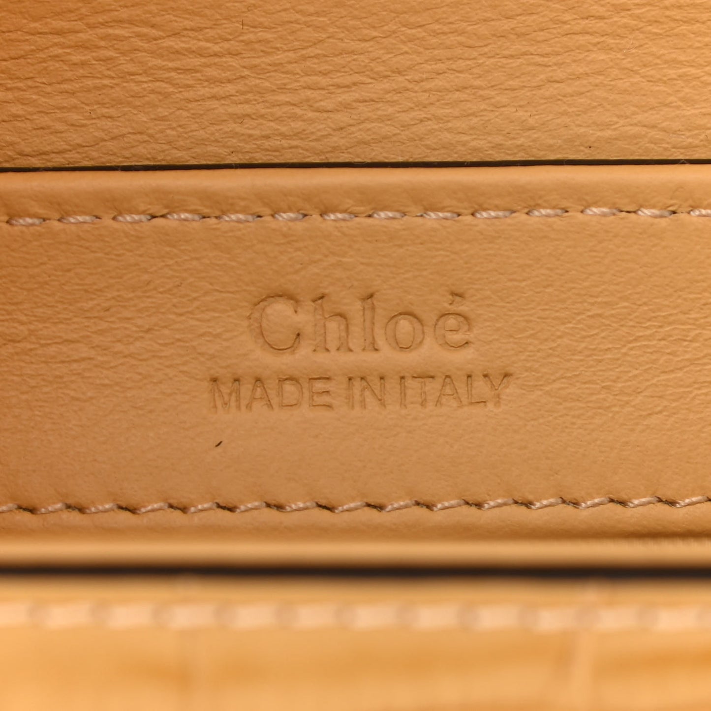 Calfskin Crocodile Embossed Mini C Double Carry Honey Gold