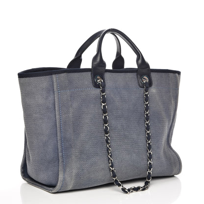 Chanel Canvas Large Deauville Tote Blue 4 of 8